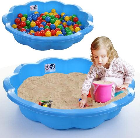 Sand Pit Paddling Pool Blue Plastic Outdoor Garden Play Water, Works as a Sand Pit, Paddling Pool, Ball Pit and More.