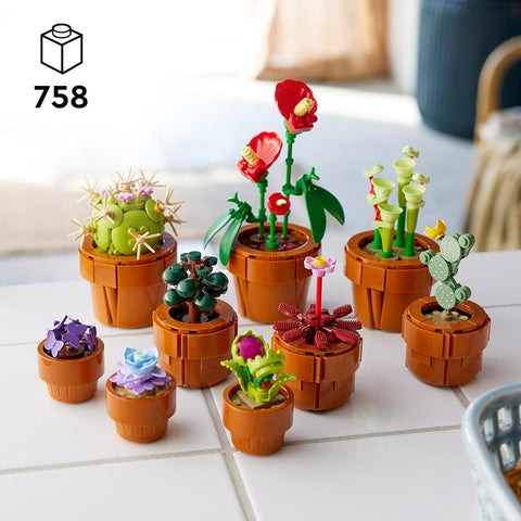 LEGO 10329 Icons Tiny Plants Set, Artificial Flowers in 9 Buildable Teracotta-Coloured Pots, Botanical Collection, Valentine's Day Treat, Gift