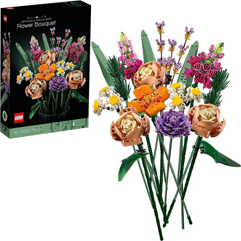 LEGO 10280 Icons Flower Bouquet, Artificial Flowers, Set for Adults, Decorative Home Accessories, Valentine's Day Treat Gift