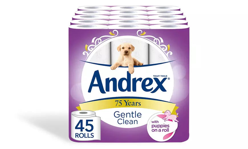 Andrex Gentle Clean Toilet Rolls - 45 Toilet Roll Pack